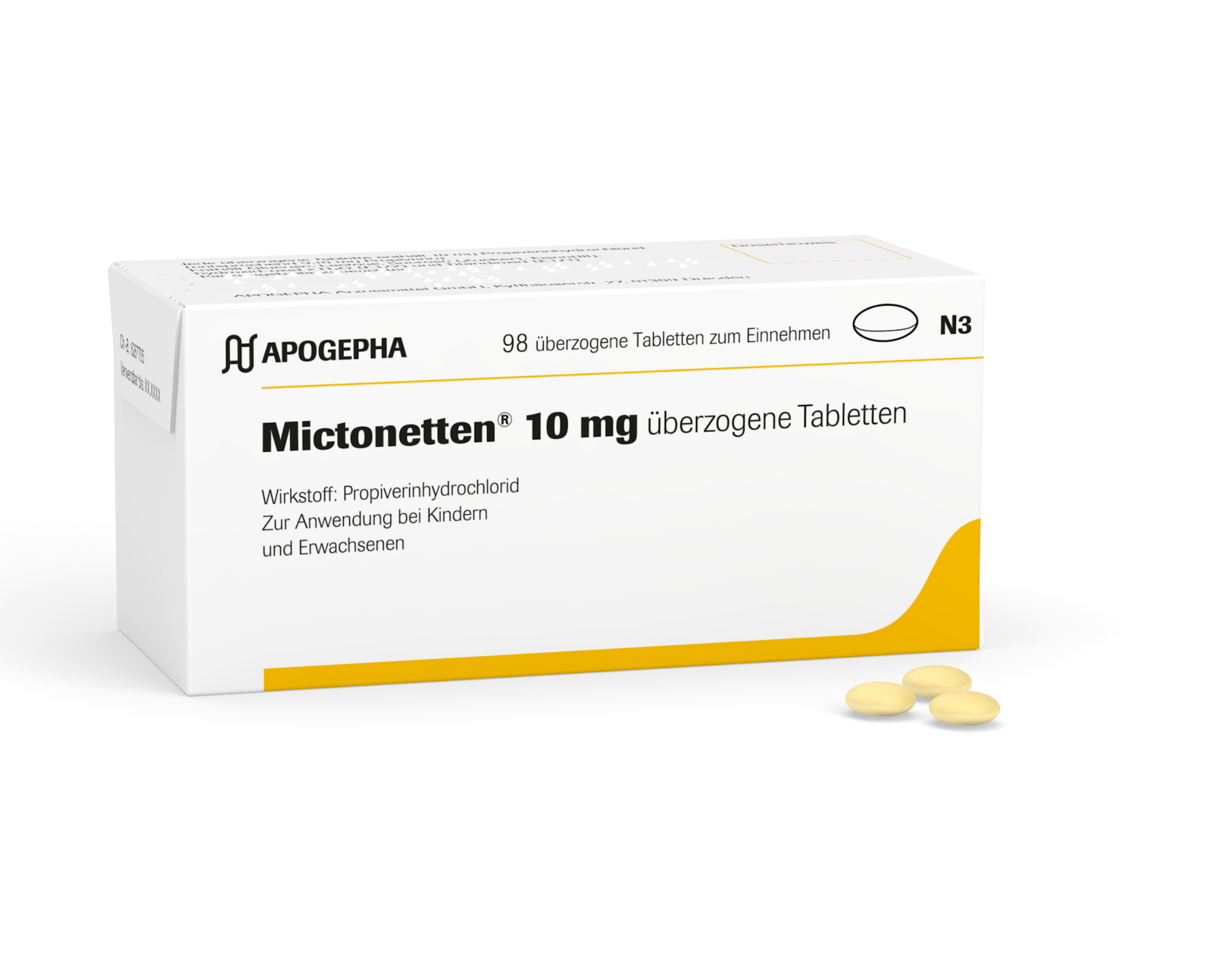 Packshot von Mictonetten® in der Dosierung 10 mg.