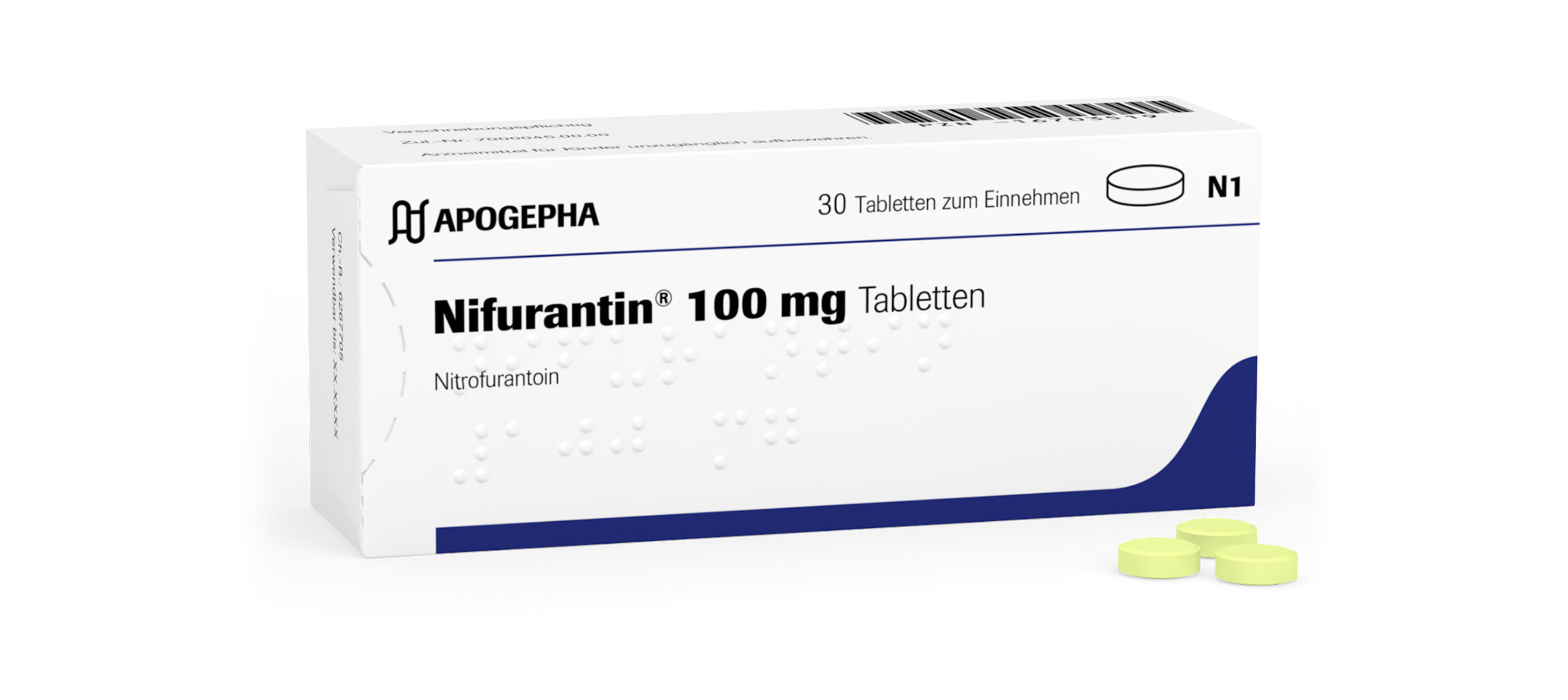 Packshot von Nifurantin® 100 mg.