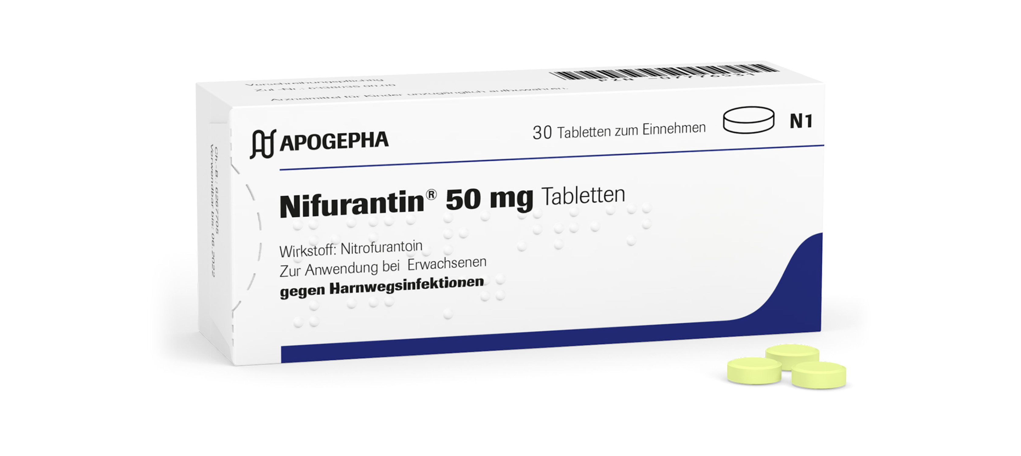 Packshot von Nifurantin® 50 mg.